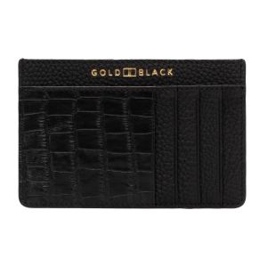 GoldBlack Royal Leather Card Holder