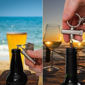 CorkSmart-sleutelhanger met kurkentrekker en flesopener