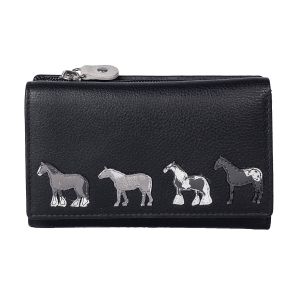 Mala Leather Dames Portemonnee Leer Paarden 