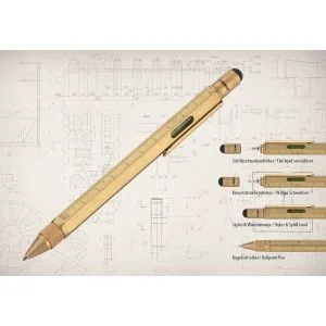 Troika Construction Multifunctionele Multi tool Pen Antique brass